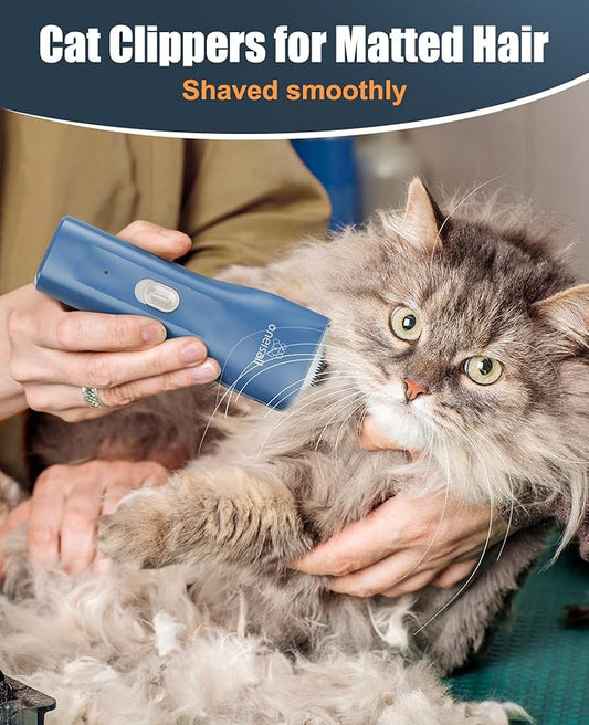 oneisall Pet Clipper for Cat Matted Hair, Pet Shaver for Cats Quiet Pet Hair Clippers Cordless Cat Clippers for Matted Hair Cat Clippers for Long Hair - PAWPICO