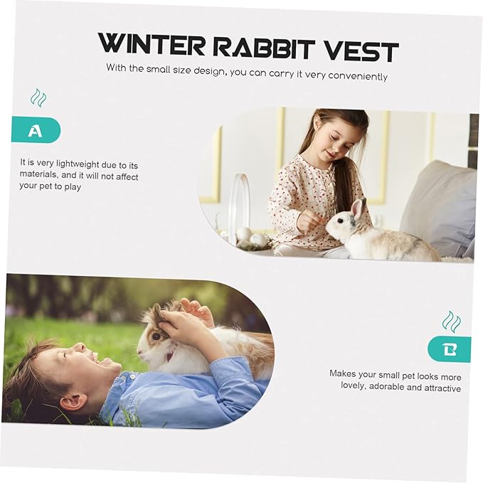 POPETPOP Winter Coat Vest Ferret Fleece Rabbit Clothes Rabbit Warm Vest Small Animal Sweater Rabbit Apparel Kitten Harness Kitten Clothes Pet Rabbit Coral Fleece Puppy Dog's Clothes POPETPOP