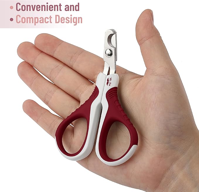 Mr. Pen- Cat Nail Clipper, Wine & White Cat Nail Trimmer, Cat Nail Clippers, Cat Claw Clippers, Cat Clippers for Nails, Pet Nail Clippers, Kitten Nail Clipper, Small Dog Nail Clipper Cat Claw Trimmer - PAWPICO