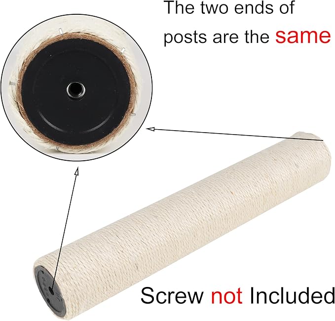 Dimaka Cat Scratching Post Replacement Pole, Cardboard and Sisal(Beige-1 Post, 7.9 in / 20 cm) - PAWPICO
