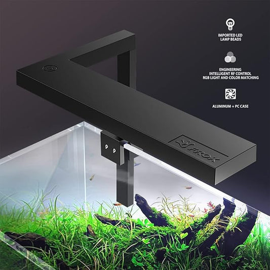F FROK FFrok Aquarium Light for Fish Tank, Clip on LED Fish Tank Light, Clamp Aquarium Light with 5 Colors for 7 Gallons Tank, Betta Fish Tank, Miniature Landscape (Black) PAWPICO
