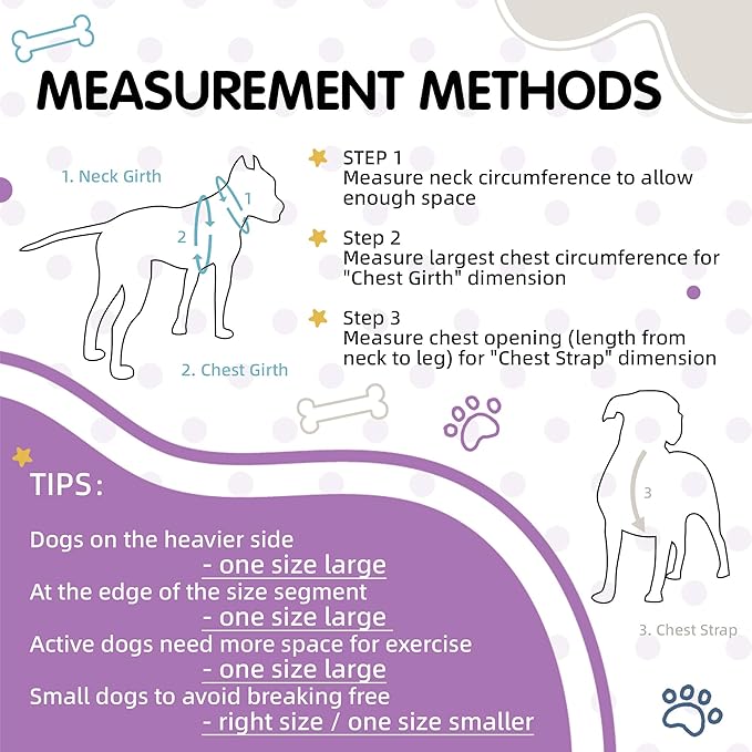 Tri-Color Dog Harness, Adjustable Step-in Design No Pull Dog Harness for Large Dogs No Pull, Puppy Harness, Easy for Walking Dog Harness, Large Dog Harness White Blue Purple Pawhuggies
