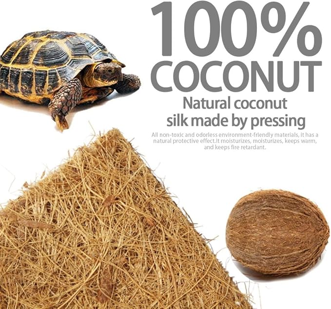 Hamiledyi 35.4×15.7" Reptile Carpet Coconut Fiber Substrate,Lizard Cage Mat,Coco Fiber Liner,Snake Bedding,Natual Coconut Fiber Carpet for Bearded Dragon,Turtles,Iguana,Tortoises Hamiledyi