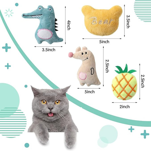 20 Pieces Catnip Toys for Indoor Cat Plush Cat Chew Toys Lovely Kitten Catnip Toys Cat Toys Kitten Entertaining Interactive Cat Toys for Cat Kitten (Lovely) - PAWPICO