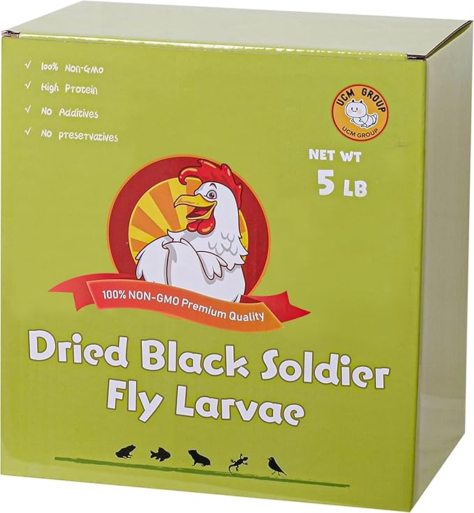 UCM Group 5LB Dried Black Soldier Fly Larvae for Chicken, Poultry, Wild Birds,No Additives, 100% Natural Non-GMO, More Calcium Chicken Treats Than Mealworms UCMGroupUCMGroup