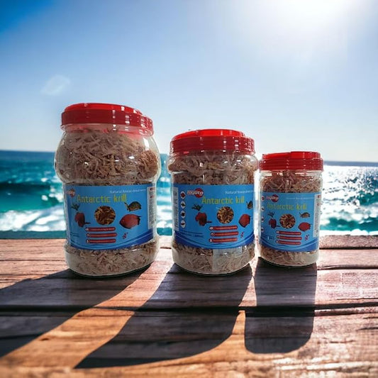 Premium Freeze-Dried Krill & Shrimp Mix - Ideal for Arowana, Koi, Tropical Cichlids, and Turtles - High-Protein Floating Aquarium Food (3000ml) toyuto