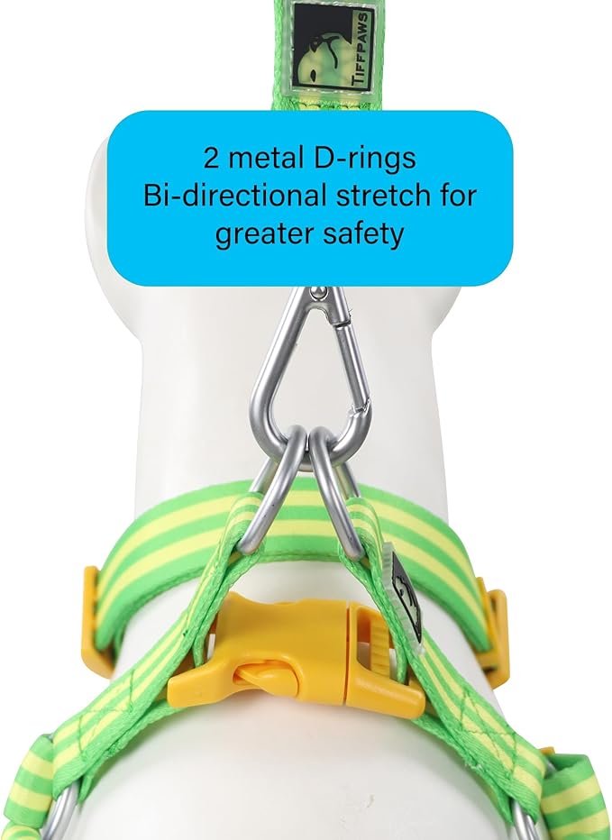 Dog Harness Collar and Leash Set, Polyester Webbing Dog Collar Easy Walking and Training Dog Harness and Leash 3-in-1 Suit Adjustable Dog Harness Collar Leash Set for Dogs(Yellow, XS) Tiffpaws