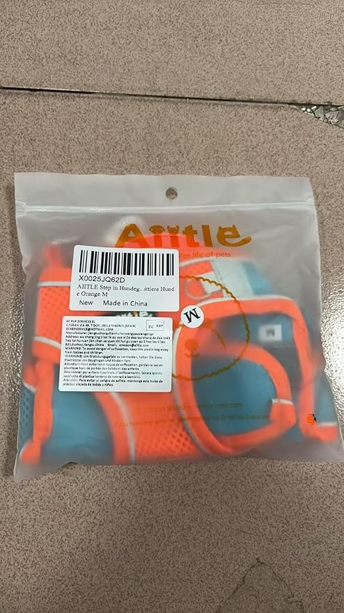 AIITLE Step in Dog Harness and Leash Set - Spring No Pull Escape Proof Vest Harnesses with Soft Mesh and Reflective Bands, Adjustable Pet Outdoor Harnesses for Small and Medium Dogs Orange M AIITLE-FORPETSBETTERLIFE