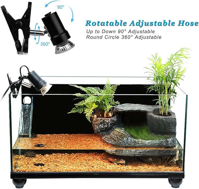 DOMICA Reptile Heat Lamp with 50W UVA UVB Light Bulb, Basking Spot Light Simulated Sunlight, Heating Lamp for Turtle, Lizard, Snake, Beared Dragon, Amphibians DOMICA