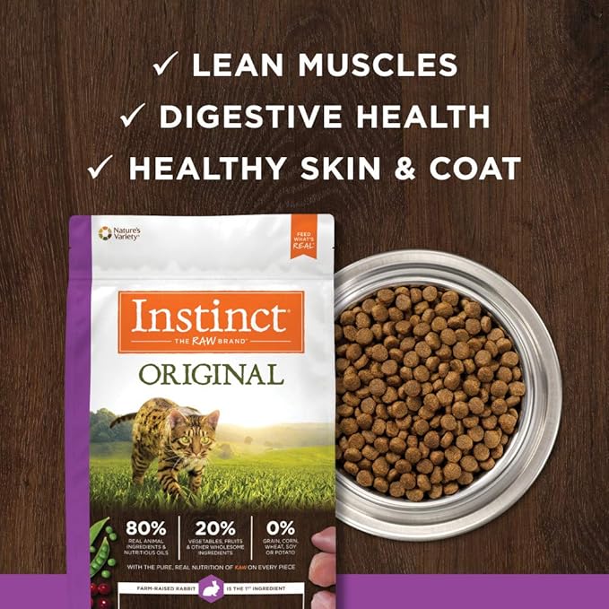 Instinct Original Grain Free Recipe with Real Rabbit Natural Dry Cat Food, 10 lb. Bag - PAWPICO