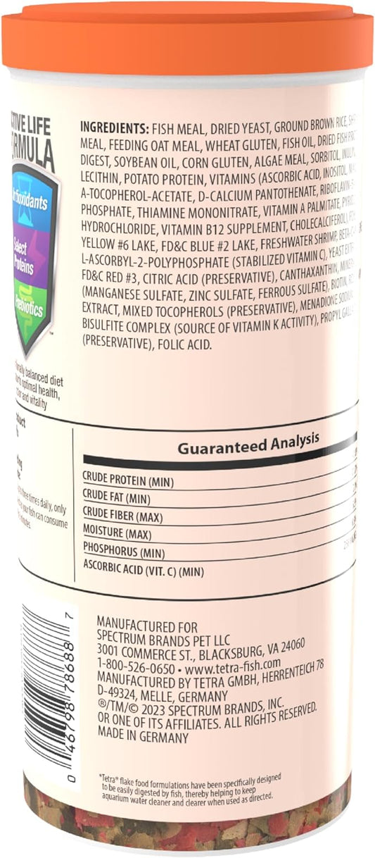 Tetra Goldfish Flakes, Nutritionally Balanced Diet for Aquarium Fish, Vitamin C Enriched Flakes, 8.81 Ounces Tetra