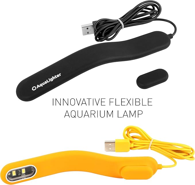 Fish Tank Light - Clip On Aquarium Light - Aquarium Light for Plants - LED Flexible Lamp for Freshwater Small Aquarium Light - PicoSoft Black 5 Gallon Aqualighter