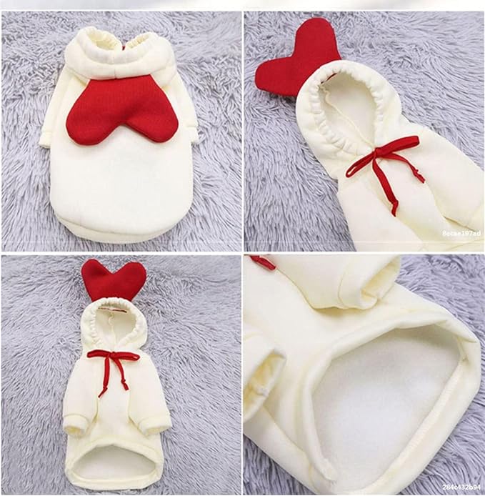 Warm Dog Winter Clothes Cute Fruit Dog Coat Hoodies Fleece Pet Dogs Costume Jacket for French Bulldog Chihuahua Ropa para Perro(4 White Duck,XL) - PAWPICO