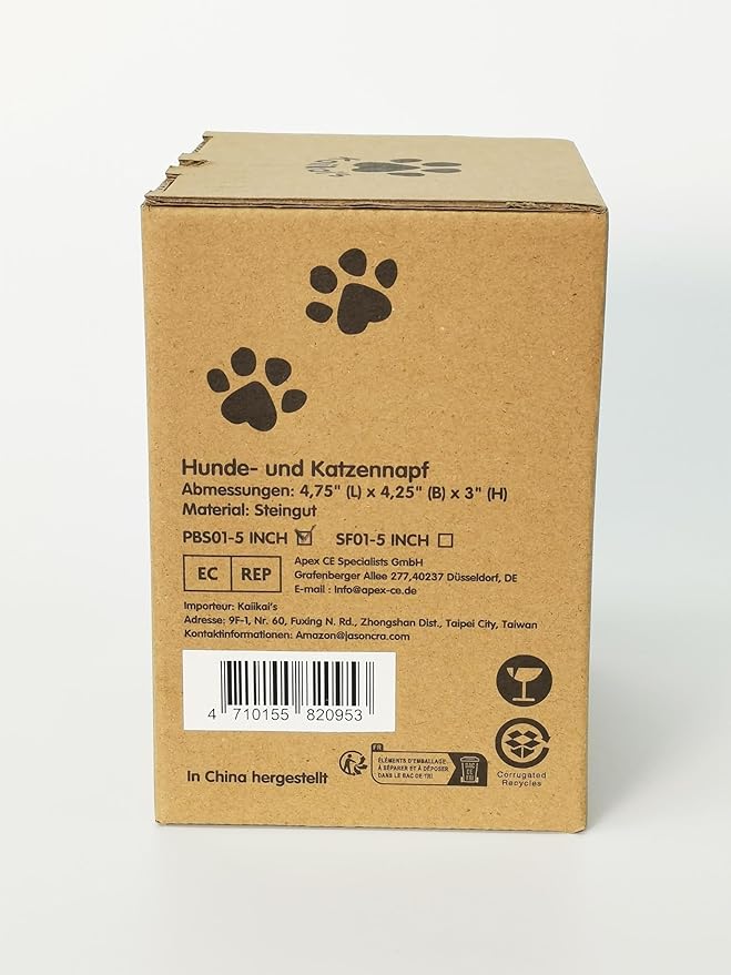 Kaiikai’s Elevated Cat Bowls and Dog Food Bowls 13 oz Ceramic Water Dog Bowls Medium and Small Sized Dog 5 Inch Tilted Cat Water Bowl Raised Cat Food Bowls Dog and Cat Supplies Small Cat Face Bowl - PAWPICO