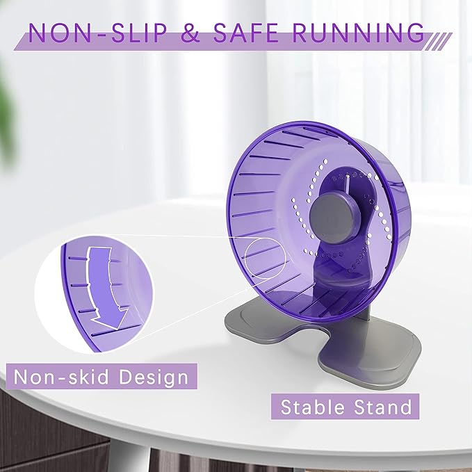 Petest Hamster Exercise Wheel, Silent Spinner Hamster Running Wheels, Diameter 8.3 inch, Purple Petest