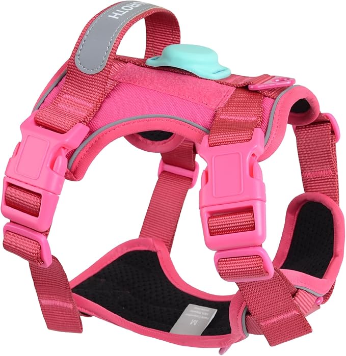 AUROTH Dog Harness Medium Sized Dog, Dog Vest Harness Medium Size Dog, Medium Dog Harness, No Pull Dog Harness for Medium Dogs with Handle, Rose Red M AurothPets