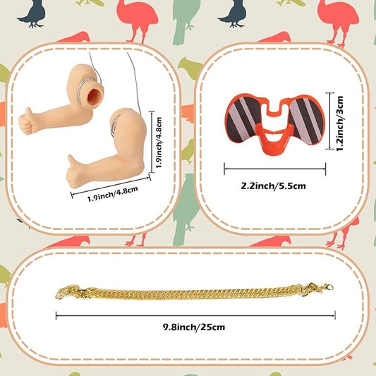 Extguds Thumb up Chicken arms,a Funny Chicken arm Toy with Chicken Peepers and Chicken Necklace,a Set of Pet Prank Role-Playing Costumes Extguds