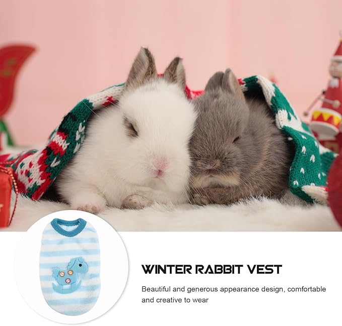 POPETPOP Bunny Vest Small Animal Apparel Winter Warm Rabbit Vest Bunny Rabbit Apparel Adorable Rabbits Garment Warm Pet Rabbit Clothes Winter Jacket Sweater Little Milk Dog Coral Fleece POPETPOP
