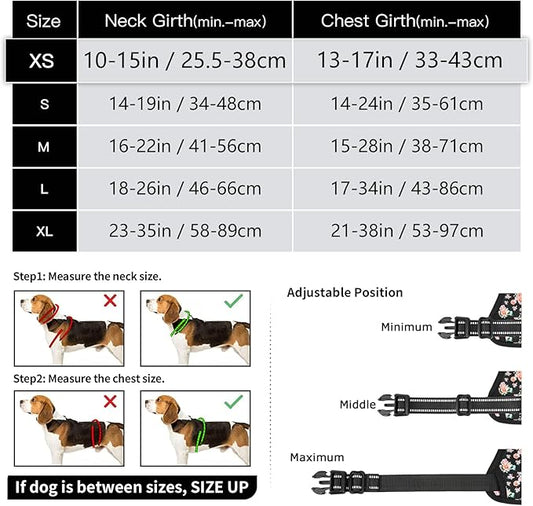 Timos Dog Harness, No-Pull Pet Harness with 2 Leash Clips, Adjustable Soft Padded Dog Vest, Reflective Outdoor Pet Oxford Vest with Easy Control Handle Timos
