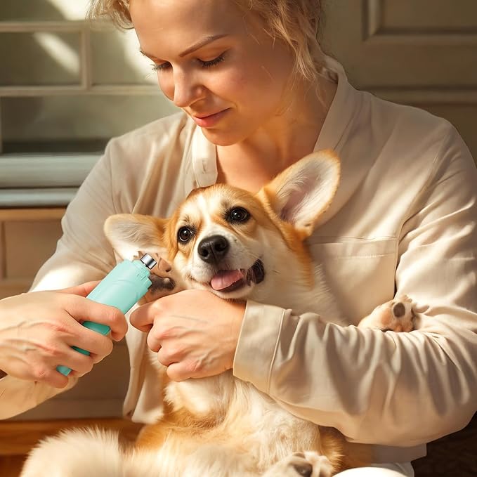 YABIFE Dog Nail Grinder, Dog Nail Trimmers and Clippers Kit, Super Quiet, Rechargeable, for Small Large Dogs & Cats Toenail & Claw Grooming,3 Speeds, 1 Extra Grinding Wheel - PAWPICO