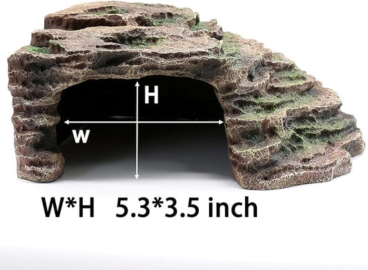 Large Reptile Hide Shale Scape Step Ledge, Reptile Cave Hideout, Bearded Dragons Accessories, Basking Rocks for Bearded relaqcc