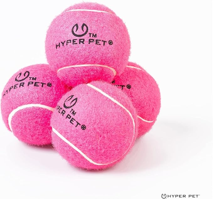 Hyper Pet MINI Tennis Balls for Dogs (Pet Safe Dog Ball Dog Tennis Balls for Exercise & Training) Dog Ball Interactive Dog Toys work with Hyper Pet K9 Kannon MINI Dog Ball Launcher - 4 Pack MINI Pink - PAWPICO