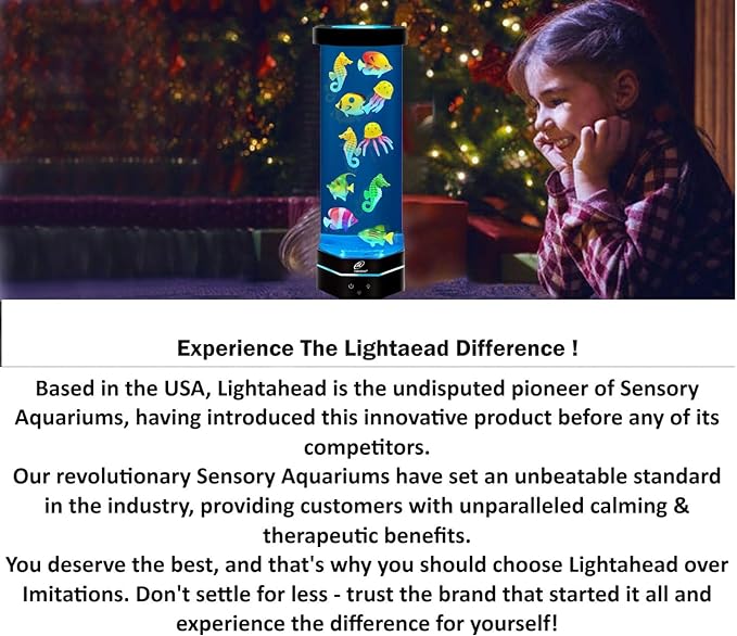 Lightahead LED Fantasy Fish Lamp with Color Changing Light Effects. A Sensory Synthetic Fish Tank Aquarium Mood Lamp. Large (15 Inches Tall) Lightahead%C2%AE