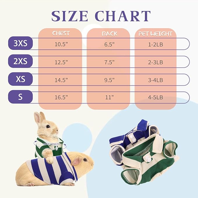 2 Pack Guinea Pig Clothes Rabbit Summer T-Shirt Pet Costume Vest for Small Animal Kitten Ferret Chihuahua Puppy KAMABRIDAL