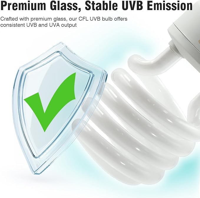 MIXJOY UVB Bulbs for Reptiles 10.0, 26W Desert UVA UVB Light, Compact Fluorescent UVB Lamp for Reptiles, UVB Light for Bearded Dragon, Tortoise, and Other Lizards MIXJOY