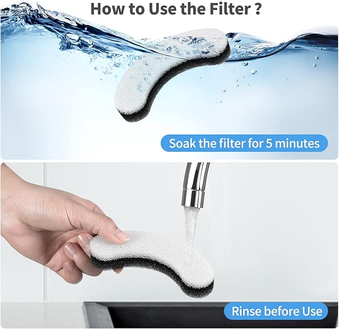 Cat Water Fountain Filters, 16 Pack Pet Fountain Replacement Foam Sponge Pre-Filters Fit for Clear Cat Water Fountain, Dog Water Dispenser - PAWPICO