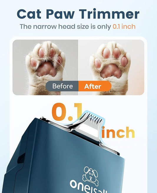oneisall Pet Clippers, Cat Clippers for Matted Hair, Quiet Cordless Cat Hair Trimmer for Grooming, Pet Shaver for Dogs and Cats - PAWPICO