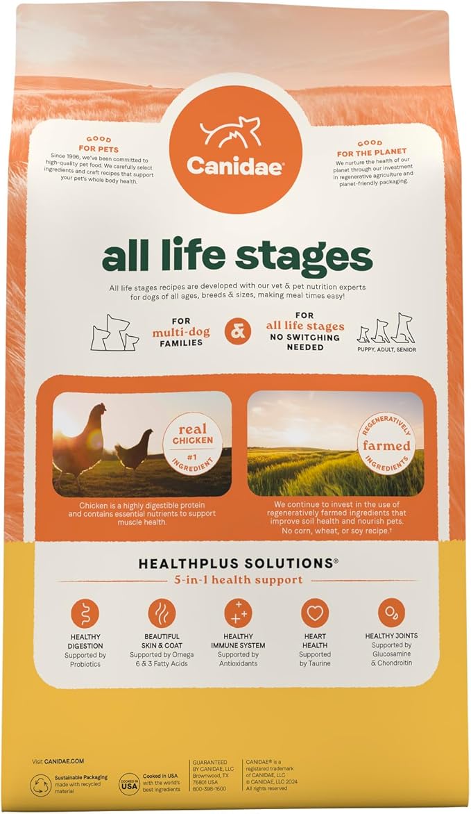 Canidae All Life Stages Real Chicken & Ancient Grains Recipe – High Protein Premium Dry Dog Food for All Ages, Breeds, and Sizes– 5 lbs. - PAWPICO