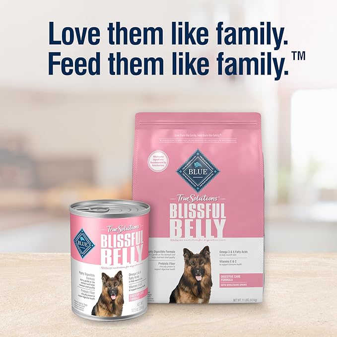 Blue Buffalo True Solutions Blissful Belly Digestive Care Natural Dry Food for Adult Dogs, Chicken, 11-lb Bag - PAWPICO