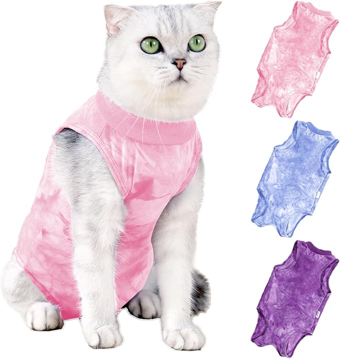 Cat Recovery Suit for Spay Cat Onesie for Cats After Surgery, Breathable Cat Surgery Recovery Suit Female Male Surgical Spay Suit, Kitten Recovery Suit E Collar Alternative Anti Licking Wounds, Large Coppthinktu