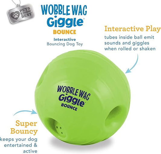 Wobble Wag Giggle Bounce Interactive Dog Toy- Sound Making Bouncing Ball for Dogs Ages Indoor & Outdoor Play, Soft & Durable with Easy Grip Design- Pets Know Best - PAWPICO