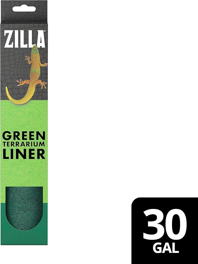 Zilla Reptile Terrarium Bedding Substrate Floor Liner, Green, 30G, 11.75" x 35.5" Zilla