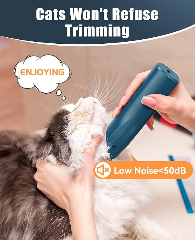 oneisall Pet Clipper for Cat Matted Hair, Pet Shaver for Cats Quiet Pet Hair Clippers Cordless Cat Clippers for Matted Hair Cat Clippers for Long Hair - PAWPICO