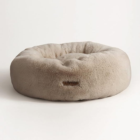 UnHide Floof Pet Bed - XL (40"x14") - Extra Soft Dog Bed - Removable Faux Fur Cover - Machine Washable - Helps Ease Pet Anxiety & Provides The Perfect Sleep, Taupe Ducky - PAWPICO