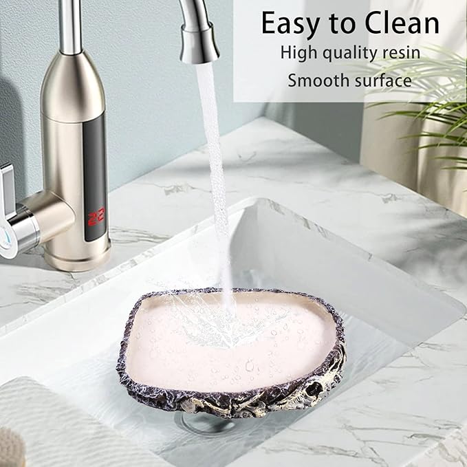 Tfwadmx 2 Pack Reptile Water Bowl Reptile Feeding Dish Reptile Feeder Food and Water Bearded Dragon Food Dish for Lizard Turtle Frog Leopard Gecko Snake Chameleon Tfwadmx