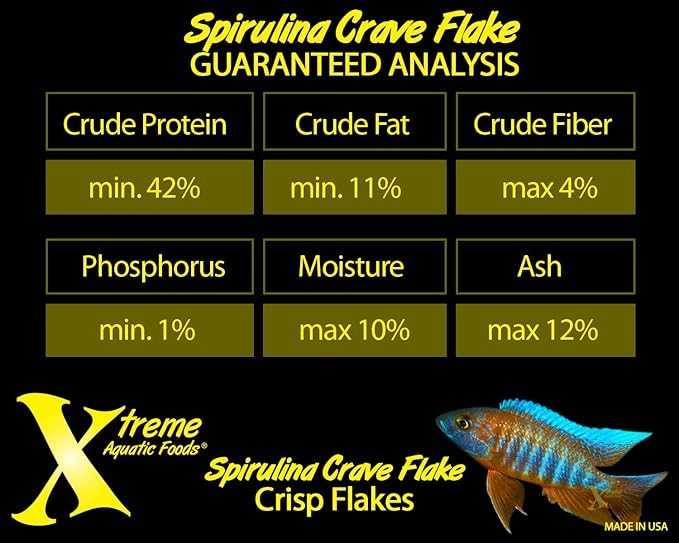 Xtreme Community Crave Flake - Krill & Spirulina Blend for Vibrant Colors, Immune Support and Digestive Health, Tropical & Freshwater Fish Nutrition – Premium Community Aquarium Food (8oz) XtremeAquaticFoods