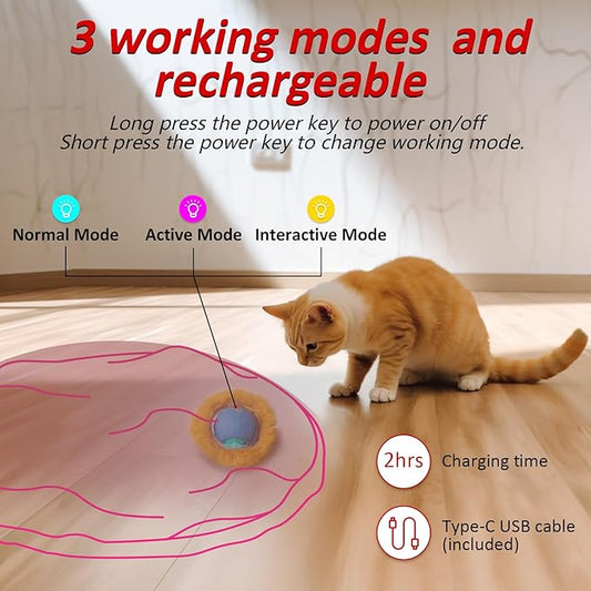Rechargeable Electric Cat Toys, Hide and Seek Kitten Toy, Chirping & Motion Activated Interactive Cat Toy, Hiding Cover Exercise Toy for Indoor Cats/Kitty/Kittens - PAWPICO