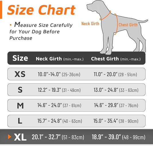 Eagloo Dog Harness Large Breed, No Pull Service Vest with Reflective Strips and Control Handle, Adjustable and Comfortable for Easy Walking, No Choke Pet Harness with 2 Metal Rings, Orange, XL GoExplorewithEagloo