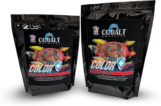 Cobalt Aquatics Color Enhancing Flakes with Probiotics, 16 oz - Ideal for All Tropical Fish - Enhances Health & Vibrant Colors - for Fish Aquariums COBALTAQUATICS