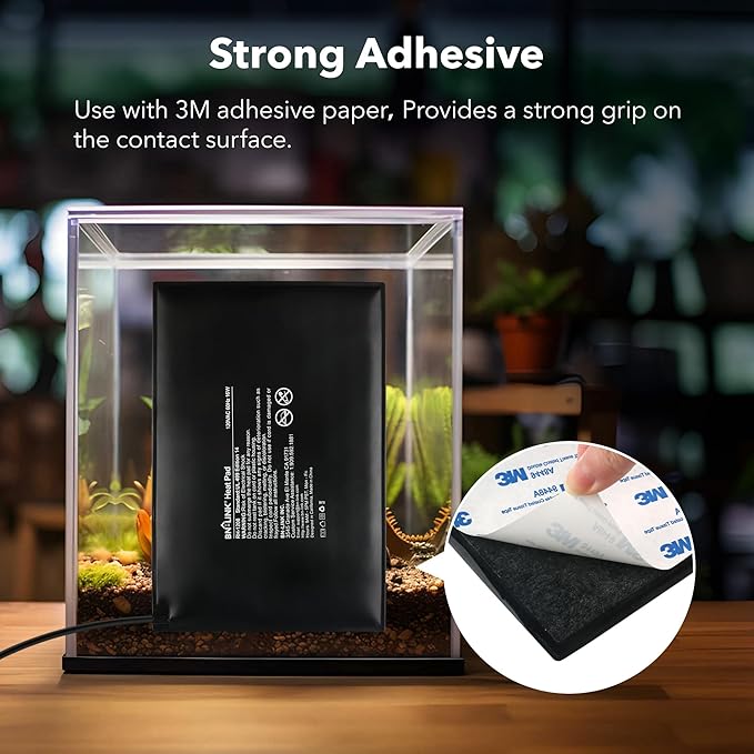 BN-LINK Durable Reptile Heating Pad 8" X 12" with Digital Thermostat Under Tank Heater Terrarium Warmer Combo Set for Turtles, Lizards, Frogs, and Other Reptiles BN-LINK
