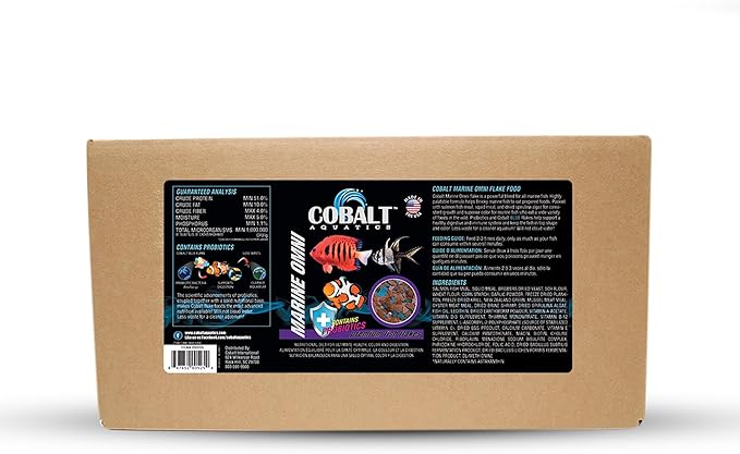 Cobalt Aquatics Marine Omni Flakes, 10lbs - Premium Fish Food with Squid, Salmon & Spirulina - Probiotics & Blue Flakes for Health & Vibrant Color COBALTAQUATICS