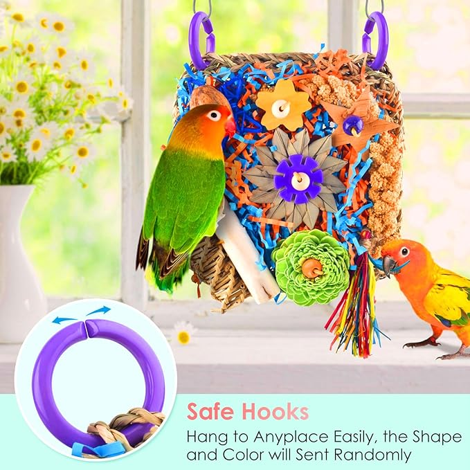 KATUMO Bird Toys, Parakeet Toys Cockatiel Foraging Toys Conure Shredder Toys for Parakeet Cockatiel Conure Lovebird Budgie Bird Cage Toys KATUMO