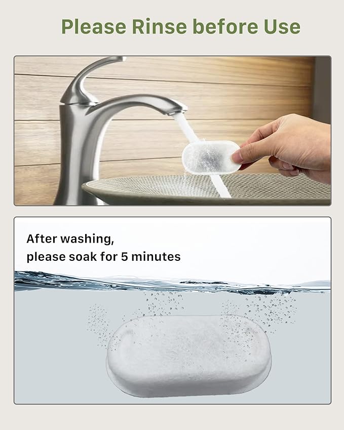 Cat Water Fountain Filters: 8 Pet Fountain Filter Replacement - 4 Pieces Filters + 4 Pieces Sponges for Cat Fountains - Cat Water Filter - Cat Filters for Pet Water Fountain H1 (67oz/2L) - PAWPICO