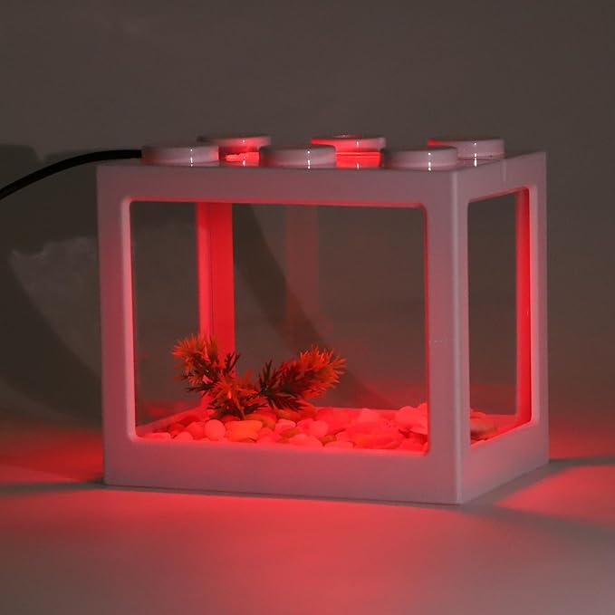 Mini Aquarium Lamp, USB Aquarium Light, LED Desktop Fish Tank Light, Small Decoration Aquarium Light, Aquarium Accessories, Red Light CAPASTEC