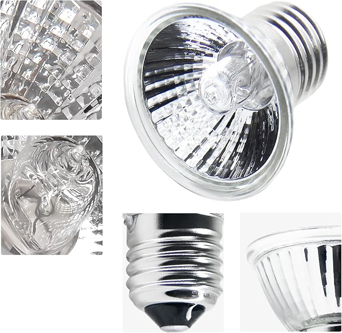 Reptile Heat Lamp Bulbs 4-pack (25W*2/50W*2), Amphibian Basking Light Bulb,Reptile Daylight Bulb, for Turtle,Bearded Dragon,Lizard,Works with Various Lamp Fixtures DTZYServiceforYourLife
