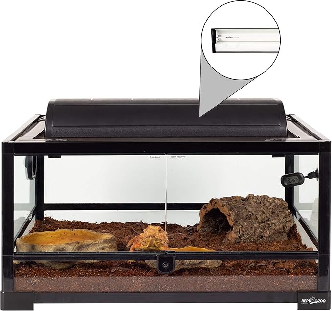 REPTI ZOO T8 Reptile Sun UVB Terrarium Desert Reptile 18 inch UVB Bulb Fluorescent Lamp Tube T8 15 Watt Habitat Lighting REPTIZOO
